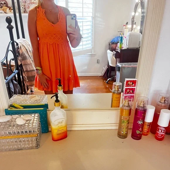 francesca's orange dress Francescas medium miami orange dress